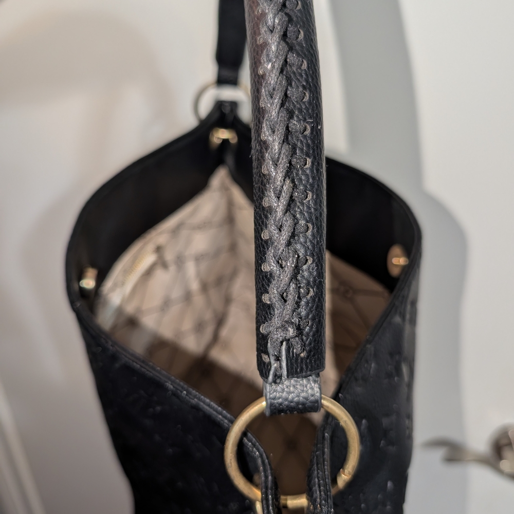 Louis Vuitton Black Embossed Leather Tote - Picture 5 of 6